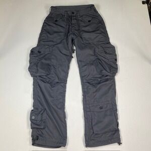 mnml Mens Multi-Pocket Tactical Cargo Pants Dark Grey Techwear Size Small